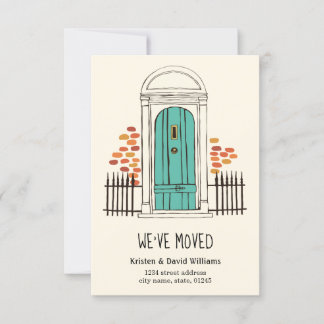 Vi har Flyttat - Flytta vid blå dörr Meddelande