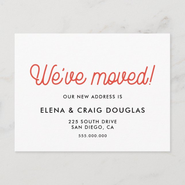 VI HAR FLYTTAT - FLYTTA VYKORT (Framsida)