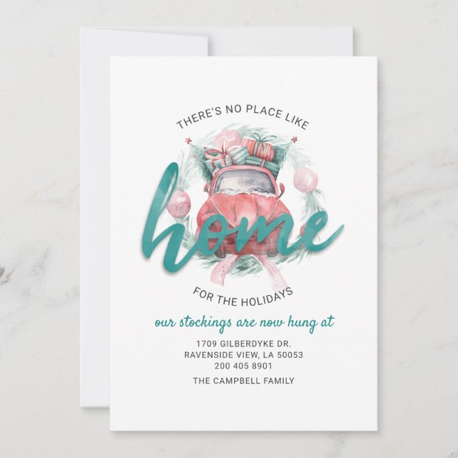 Vi har flyttat för Helgdag Adress Flytta Meddelande (Framsida)