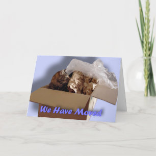 Vi har flyttat. Förflyttning. Nytt hus. Ny adress Meddelande