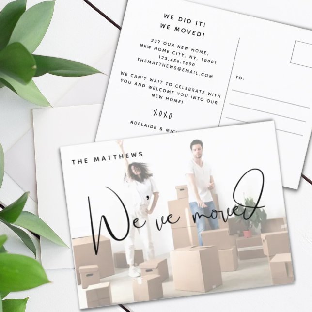 Vi har Flyttat fotobyte av Adress-meddelande Vykort (Skapare uppladdad)