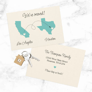 Vi har flyttat! Från stat till stat  Meddelande