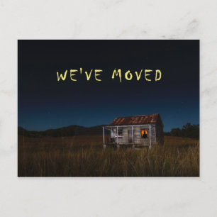 vi har flyttat Funny Spooky House på natten Vykort