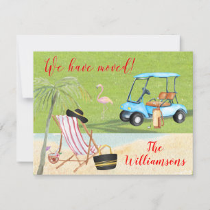 Vi har flyttat Golf Beach Budget FLAT Move Meddelande