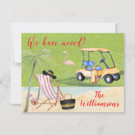 Vi har flyttat Golf Beach Budget FLAT Move Meddelande