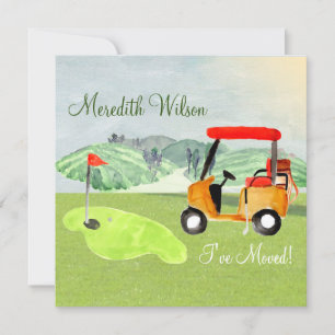 Vi har flyttat Golf Cart Grönts Sol budgetflytt Meddelande