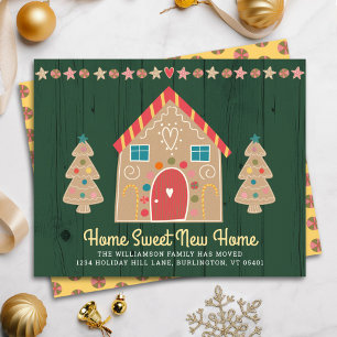Vi har Flyttat Grönt Rustic Card
