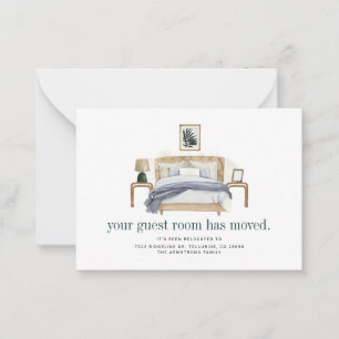 Vi har flyttat Guest Bedroom Flytta Anteckningskort