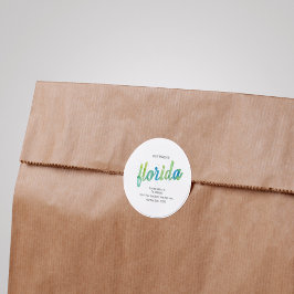 Vi har flyttat Hand Painting Watercolor Florida Fl Runt Klistermärke