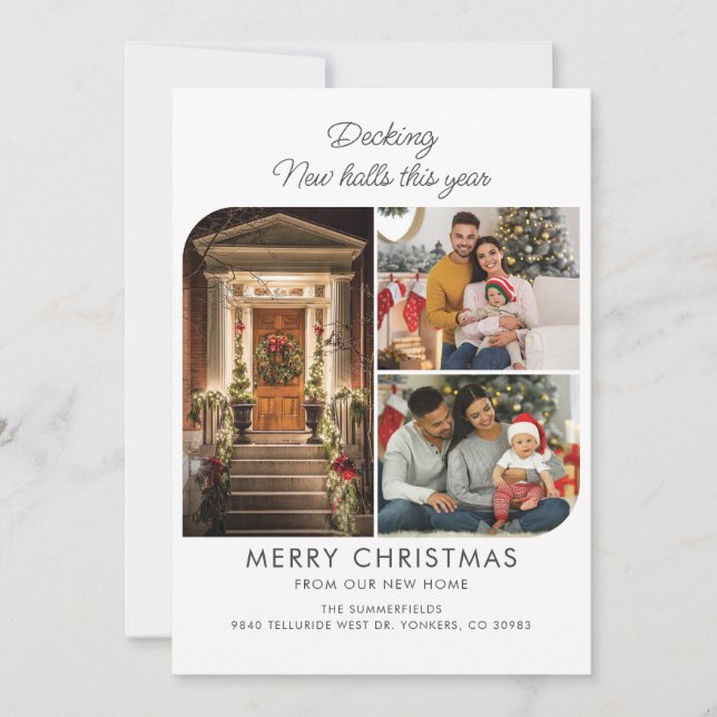 Vi har flyttat Helgdag Decking Halls Flytta Julkort (Framsida)