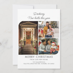Vi har flyttat Helgdag Decking Halls Flytta Julkort