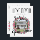 Vi har flyttat Helgdag Houseuppvärmning Party Phot Meddelande Vykort<br><div class="desc">Vänner i inbjudan, familj eller företag som är associerade till en upphettning av helgdag hem med denna inbjudan till snyggt-vykort. Bild och all text är enkla att anpassa. Byt evenemanget namn till Jul Open House eller annan titel som du väljer. Byt "Vi har flyttat!" till "Jag har Flyttat!" om du...</div>