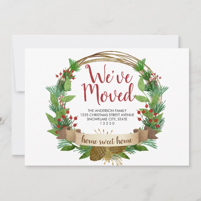 Vi har flyttat Helgdag Jul Aorn Wandeans Flytta Meddelande (Framsida)