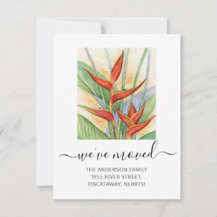 Vi har flyttat Heliconia Blommigt  Script Flytta Meddelande