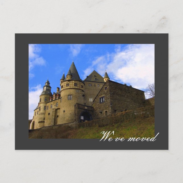 Vi har flyttat - helt anpassningsbart! meddelande vykort (Framsida)