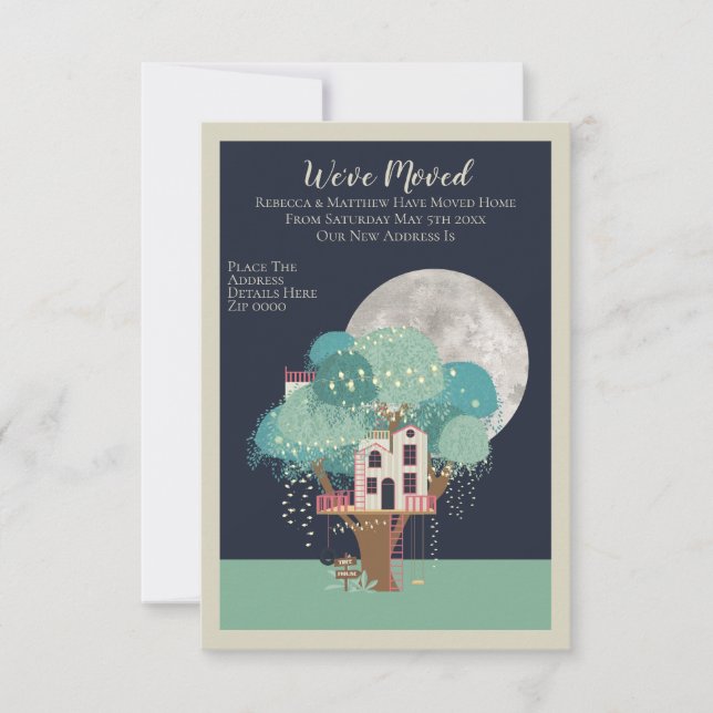 Vi har Flyttat hem Träd House och Måne Meddelande (Framsida)