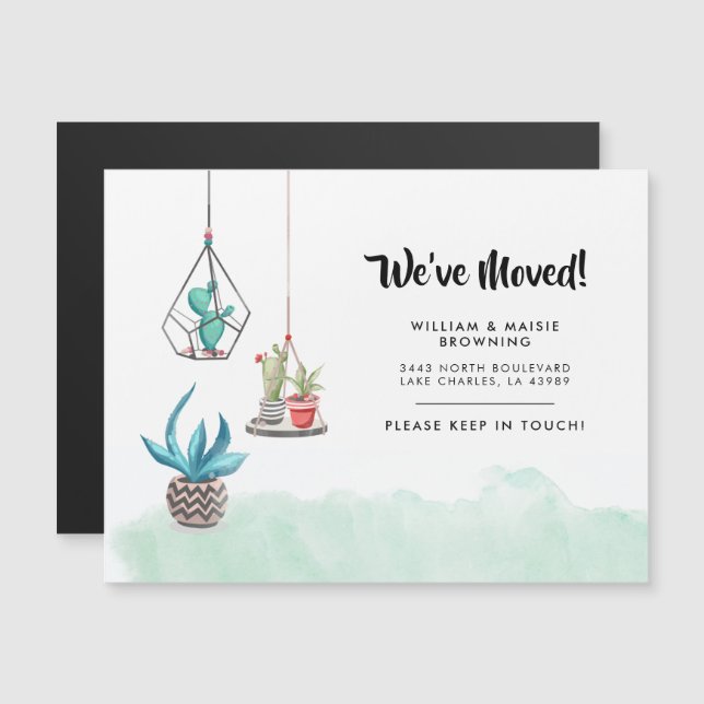 Vi har flyttat - hemmeddelande om Ny adress Flytta (Fram/baksida)