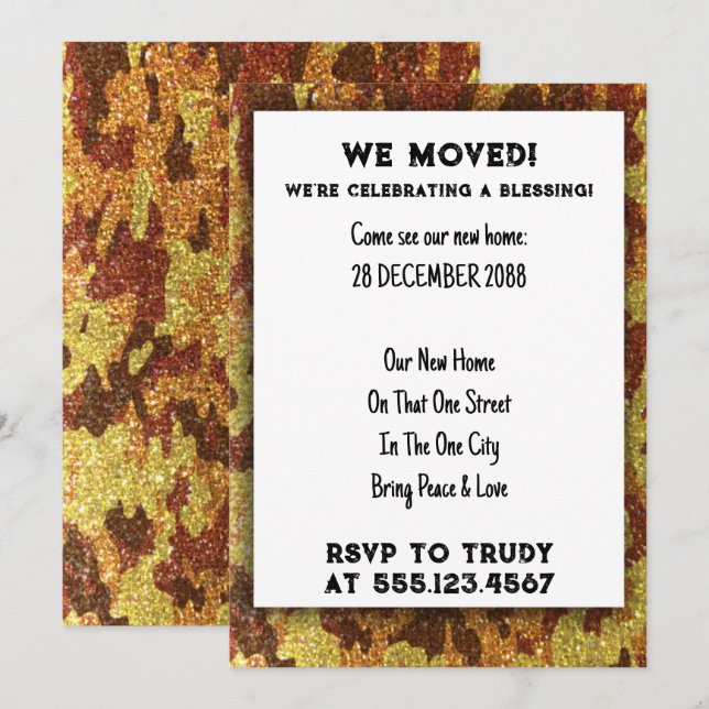 Vi har flyttat Home Blay New House Warming Party Inbjudningar (Fram/baksida)