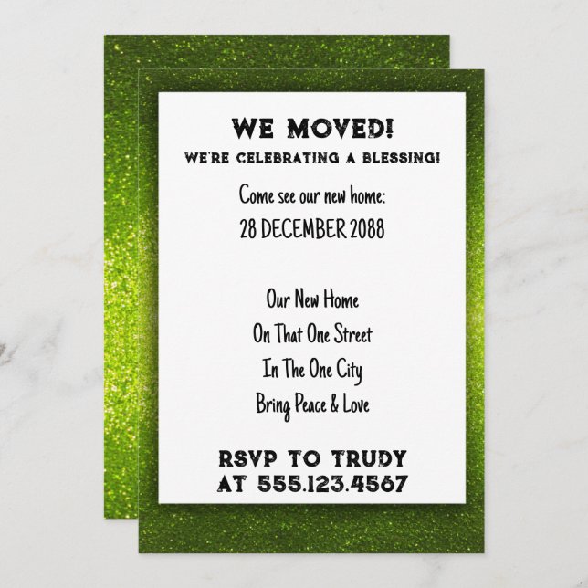 Vi har flyttat Home Blay New House Warming Party Inbjudningar (Fram/baksida)