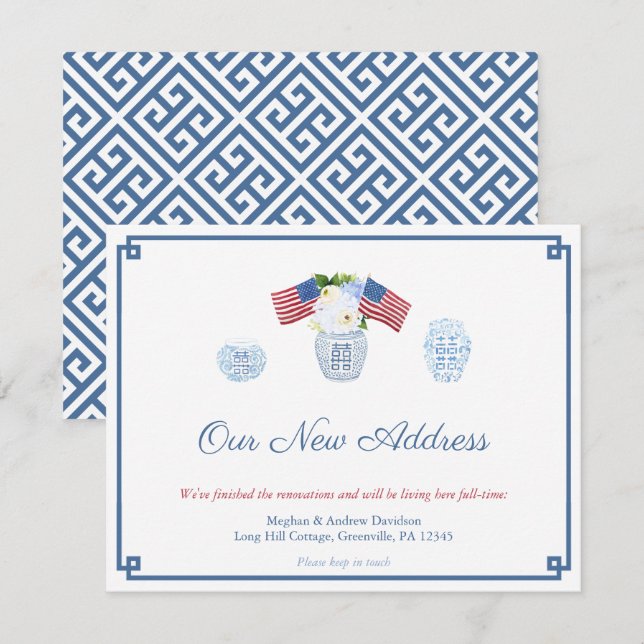 Vi har flyttat Home Classic Ginger Burk Ny adress Meddelande (Fram/baksida)