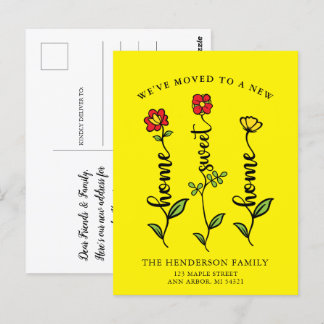 Vi har flyttat Home Sweet Home Flytta Announgement Vykort