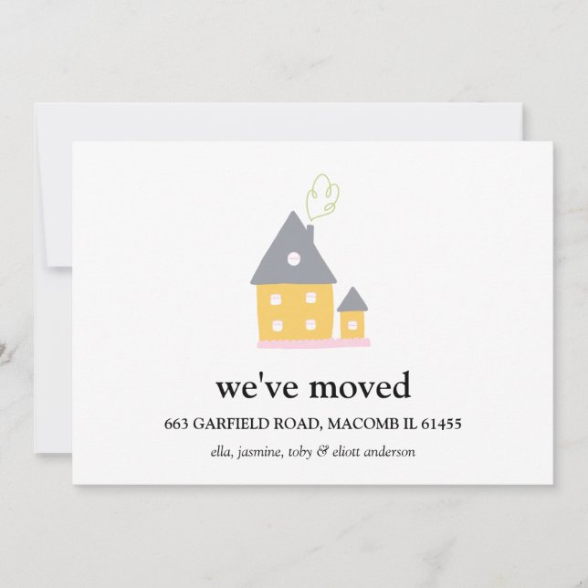 Vi har flyttat House No Photo Change of Adress Meddelande (Framsida)