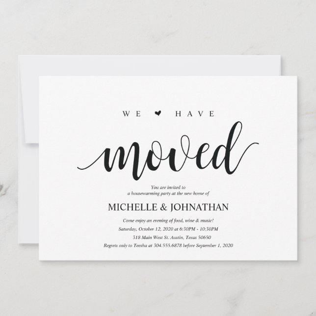 Vi har flyttat, inbjudningskort för Houseuppvärmni (Framsida)