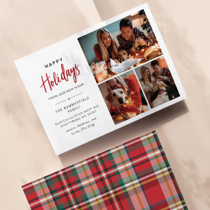 Vi Har Flyttat Jul Holiday Familjefoto Kort