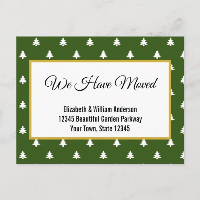 Vi har Flyttat Julgran Flytta-tillkännagivandet Vykort (Framsida)