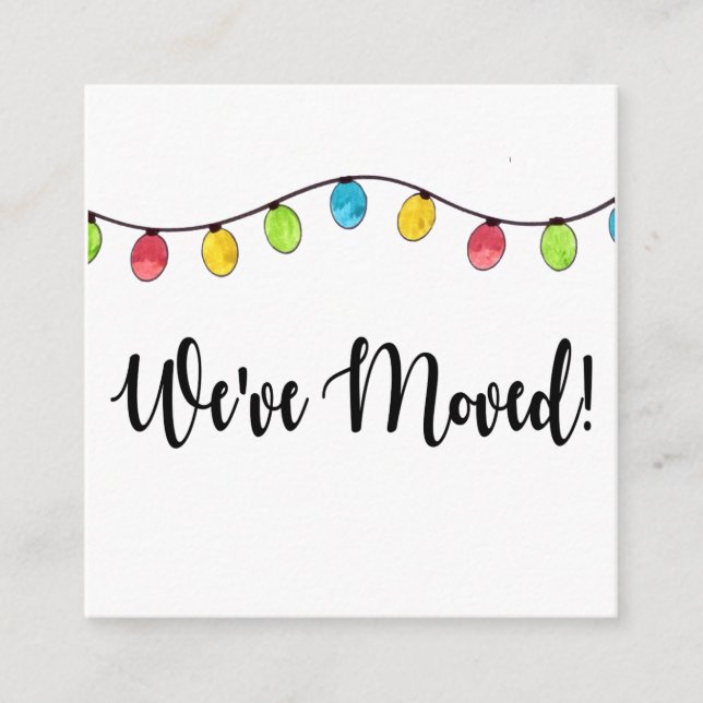 Vi har flyttat Julgran Ljus Tilläggskort (Framsida)