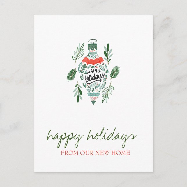 Vi Har Flyttat,Julgransprydnad Jul Meddelande Vykort (Framsida)