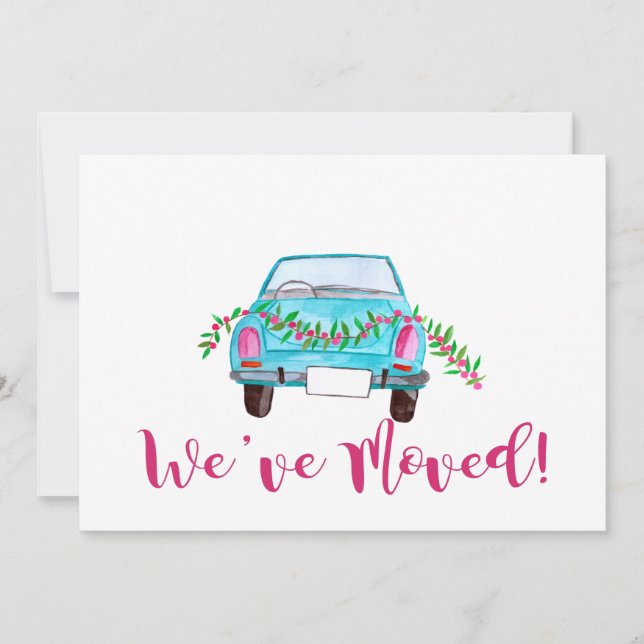 Vi har flyttat Klassisk julbil Inbjudningar (Framsida)