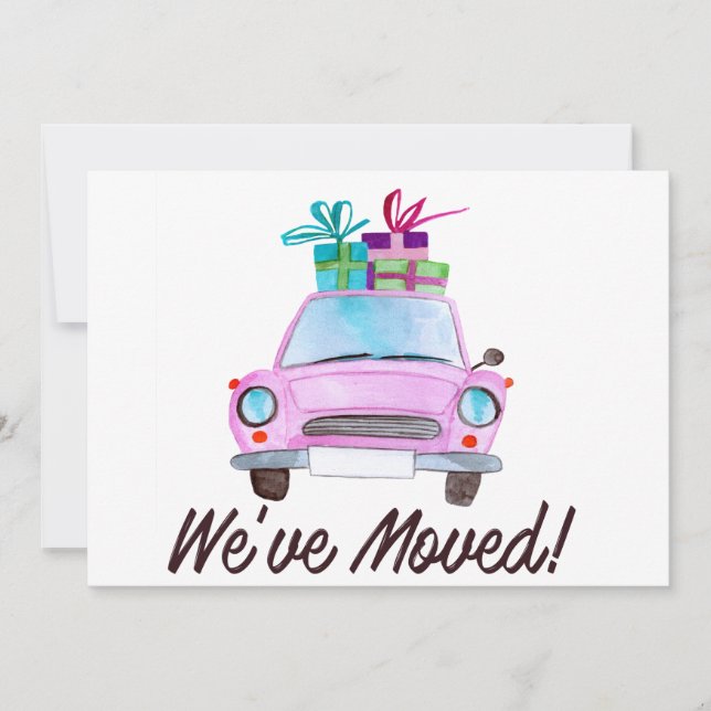 Vi har flyttat Klassisk julbil Inbjudningar (Framsida)