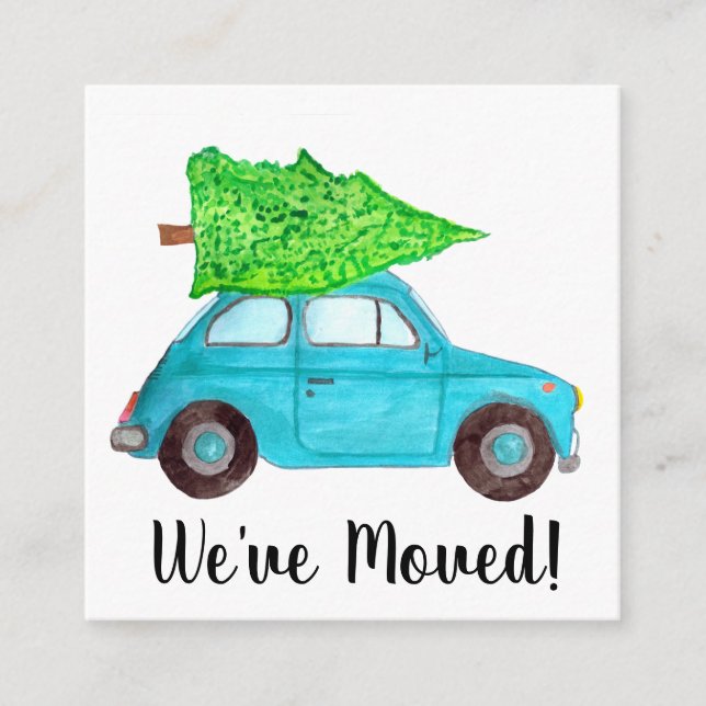 Vi har flyttat Klassisk julbil Tilläggskort (Framsida)