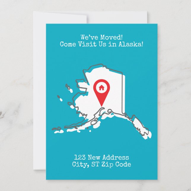 Vi har Flyttat! Kom Besök oss i Alaska-meddelandet Julkort (Framsida)