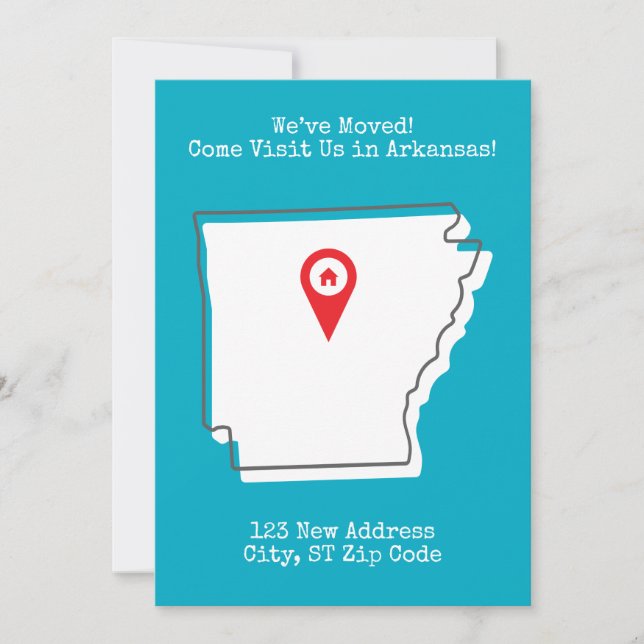 Vi har Flyttat Kom Besök oss i Arkansas-meddelande Julkort (Framsida)