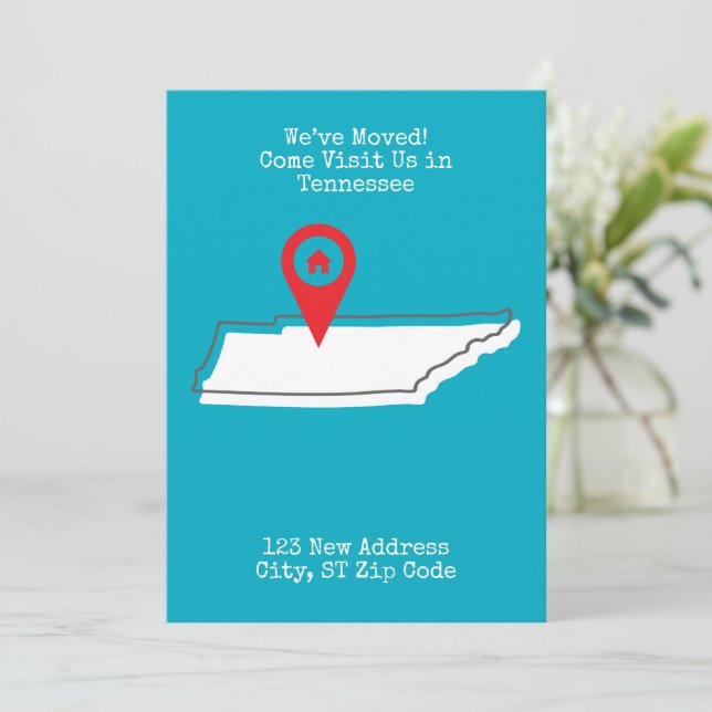Vi har flyttat! Kom och besök oss i Tennessee Meddelande (Stående Fram)