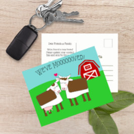 Vi har flyttat kor och lada Ny adress vykort