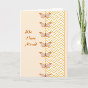 Vi har Flyttat kort med Butterflies och Chevron.