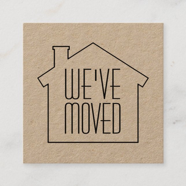 Vi har flyttat Kraft Ny adress ändringshölje Fyrkantigt Visitkort (Framsida)