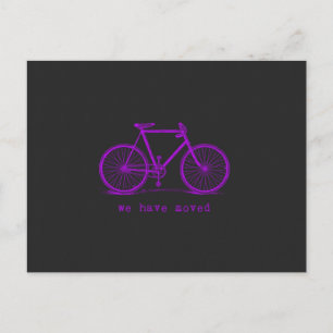 Vi Har Flyttat Krittavla Färgad Cykel Meddelande Vykort
