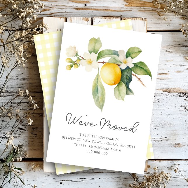 Vi har flyttat | Lemon Blossom Ny adress Meddelande (Skapare uppladdad)