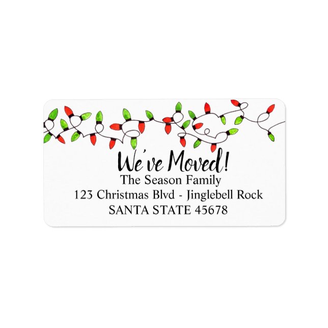 Vi har flyttat Ljus-etikett Adressetikett (Framsidan)