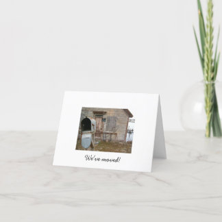 Vi har flyttat! meddelande