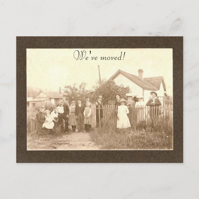 Vi har flyttat! meddelande vykort (Framsida)