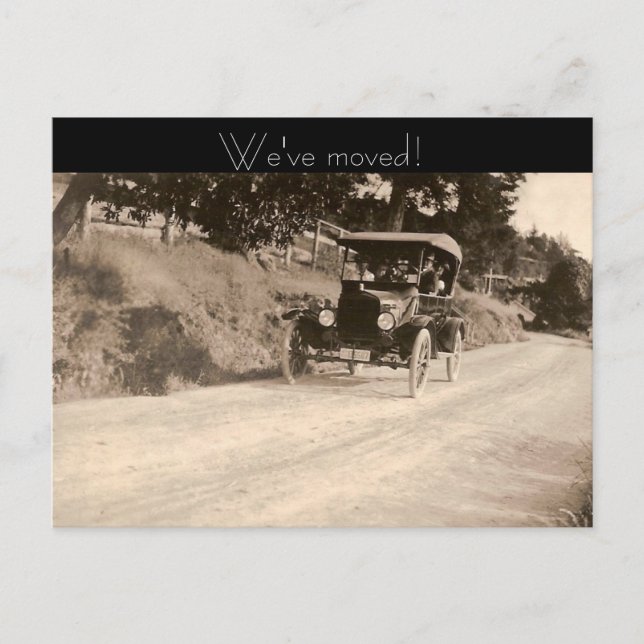 Vi har flyttat meddelande vykort (Framsida)