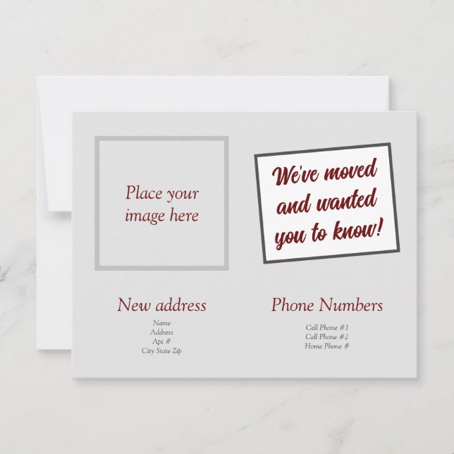 Vi har flyttat-meddelandekort inbjudningar (Framsida)