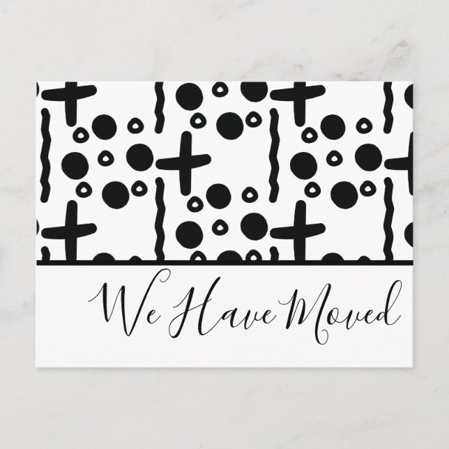 Vi har Flyttat Minamilist Abstrakt-stamkortet Vykort (Framsida)