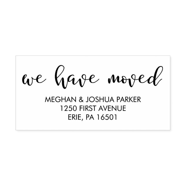 Vi har Flyttat modern typografi Stämpel (Tryck)