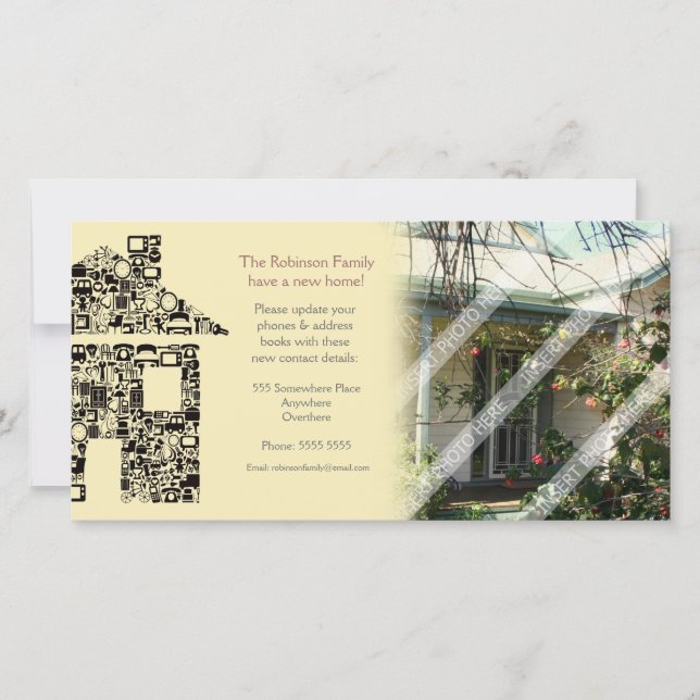 Vi har flyttat Mosaic House-meddelande Fotokort Meddelande (Framsida)